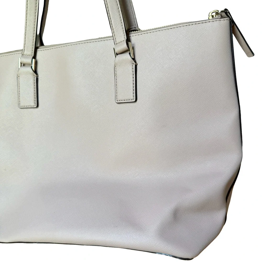 Kate Spade New York Light Pink Large Tote Shoulder Bag Purse Leather 16x11x6